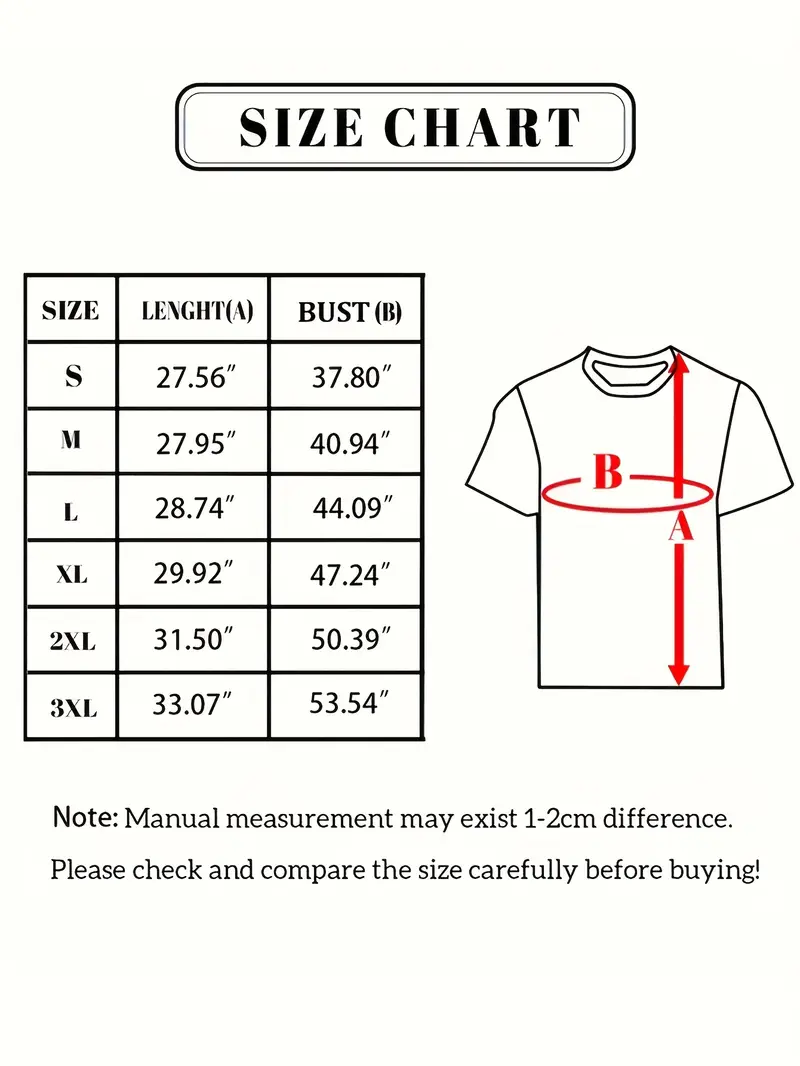 Paranormal Shirt Size Chart